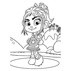 Coloriage Vanellope von Schweets tenant sa médaille