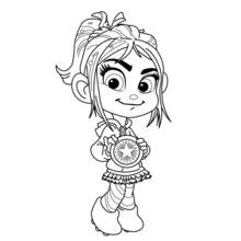 Coloriage Vanellope tenant une médaille