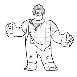 Coloriage Ralph debout, poings serrés
