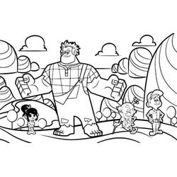 Coloriage Ralph et ses amis dans le monde de Sugar Rush