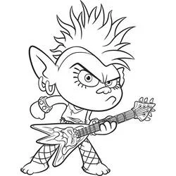 Coloriage Barb jouant de sa guitare rock
