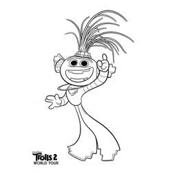 Coloriage Roi Trollex en pose de danse