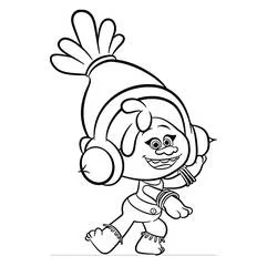 Coloriage DJ Suki qui marche avec son casque et sa mèche