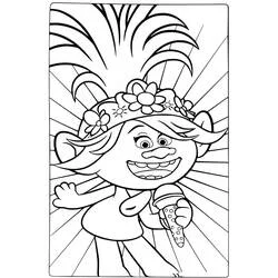 Coloriage Poppy chantant avec un micro