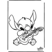 Coloriage Stitch souriant avec des marques de couture Coloriage Stitch souriant avec des marques de couture