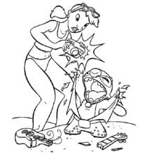 Coloriage Stitch surpris par un flash sur la plage Coloriage Stitch surpris par un flash sur la plage