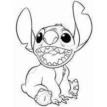 Coloriage Stitch souriant avec ses grandes oreilles Coloriage Stitch souriant avec ses grandes oreilles