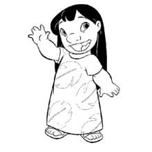 Coloriage Lilo qui salue en souriant Coloriage Lilo qui salue en souriant