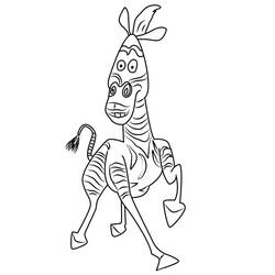 Coloriage Marty le zèbre trottant joyeusement