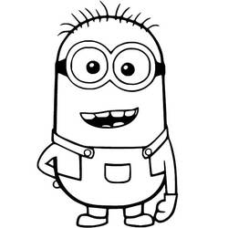 Coloriage Minion Phil souriant, une main sur la hanche