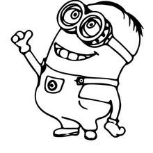 Coloriage Minion faisant coucou joyeusement