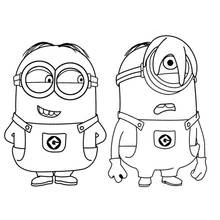 Coloriage Minions côte à côte