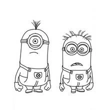 Coloriage Minions Stuart et Jerry côte à côte