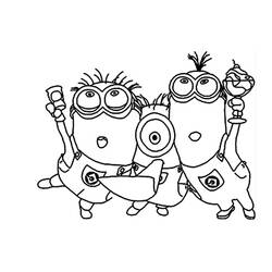 Coloriage Minions en pleine fête