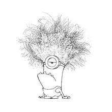 Coloriage Minion diabolique à la chevelure hirsute