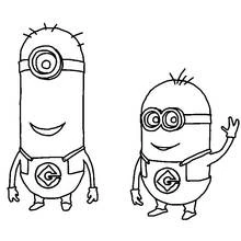 Coloriage Minion aux cheveux hérissés qui fait signe