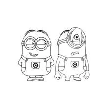 Coloriage Un Minion inquiet et un Minion souriant