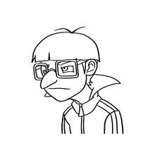 Coloriage Garçon aux grosses lunettes