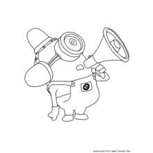 Coloriage Minion avec un mégaphone