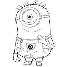 Coloriage Minion à un œil avec ses lunettes