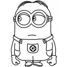 Coloriage Minion à deux yeux avec des lunettes