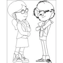 Coloriage Moi, Moche et Méchant deux camarades qui discutent