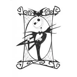 Coloriage Monsieur Jack dans un cadre orné