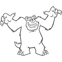Coloriage Sulli rugissant griffes levées