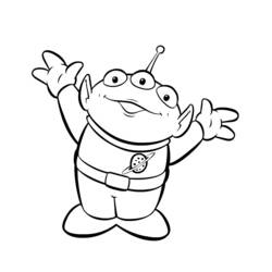 Coloriage Petit extraterrestre aux bras levés