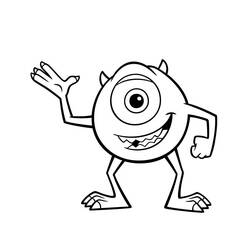Coloriage Bob Razowski qui fait coucou