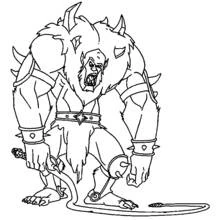 Coloriage Monstre poilu féroce aux cornes rugissant