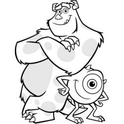 Coloriage Sullivan et Bob debout ensemble