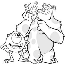 Coloriage Sulli, Bob et Boo réunis