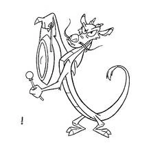 Coloriage Mushu sonne le gong
