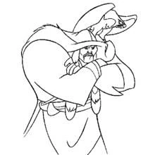 Coloriage Shan Yu bras croisés avec son faucon sur le casque