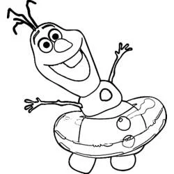 Coloriage Olaf les bras levés joyeusement