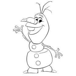 Coloriage Olaf qui salue joyeusement