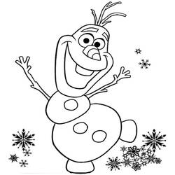 Coloriage Olaf levant les bras joyeusement