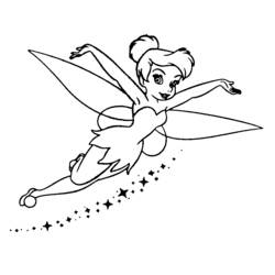 Coloriage Peter Pan : la fée Clochette en plein vol