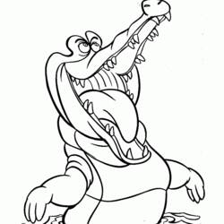 Coloriage Tic-Tac le crocodile gueule grande ouverte