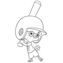 Coloriage Petit Poulet (Chicken Little) avec une batte de baseball