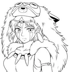 Princesse Mononoké - Coloriages gratuits à imprimer