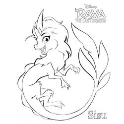 Coloriage Sisu le dragon enroulé avec sa crinière ondulante Coloriage Sisu le dragon enroulé avec sa crinière ondulante