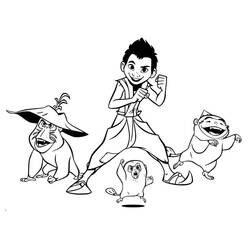 Coloriage Boun et les Ongis en pose de combat Coloriage Boun et les Ongis en pose de combat