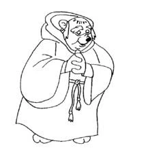 Coloriage Frère Tuck en train de prier