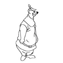 Coloriage Petit Jean de Robin des Bois debout fièrement