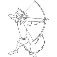 Coloriage Robin des Bois visant avec son arc