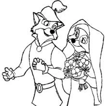 Coloriage Robin des Bois et Marianne se marient