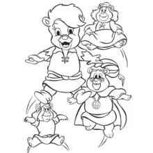 Coloriage Robin des Bois et ses amis ours en pleine action