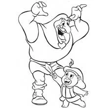 Coloriage Robin des Bois personnages riant ensemble